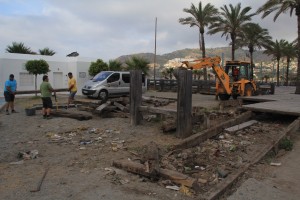 DESMONTAJE DESCUBRE BASURA ACUMULADA BAJO MADERAS