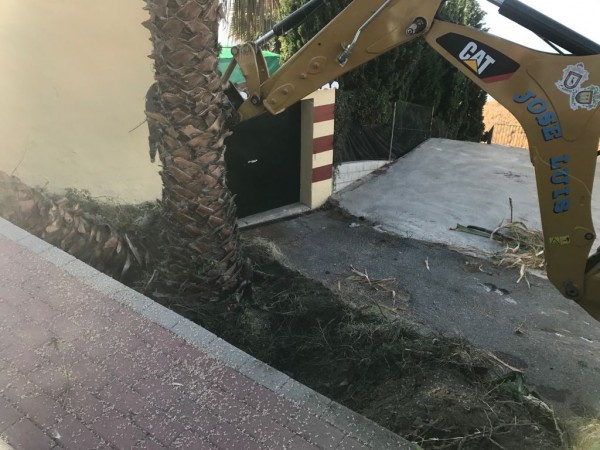 «El Ayuntamiento retira una jardinera del linde una calle en La Caleta provocando una situación de riesgo para los vecinos»