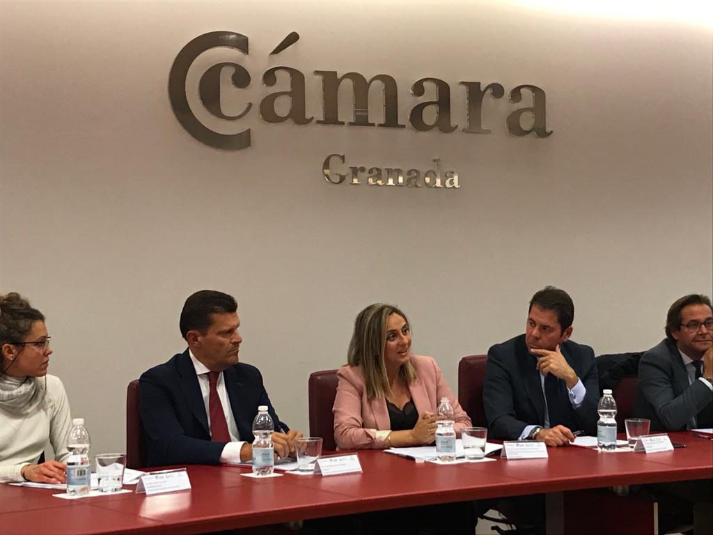 Marifrán Carazo desgrana los presupuestos de la Junta a empresarios de Granada