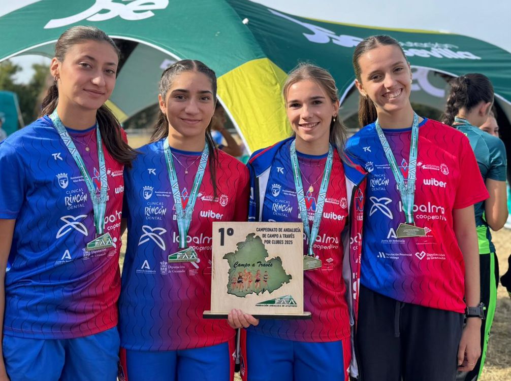 Éxito rotundo del Club Atletismos DELSUR – Cooperativa La Palma con cuatro podios en el Campeonato de Andalucía de cross por equipos