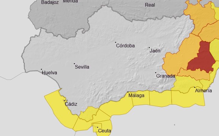 Se pide precaución ante el aviso naranja por lluvias previsto para el domingo en zonas de Granada y Almería